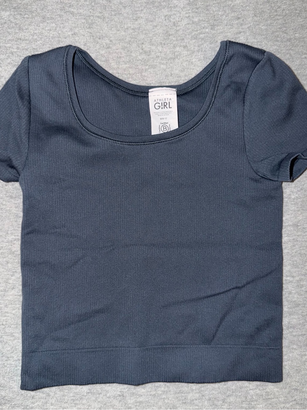 Athleta Girl Navy Short Sleeve Scoop Neck Tee
